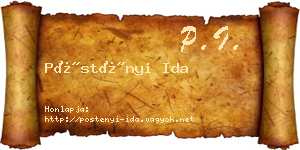 Pöstényi Ida névjegykártya
